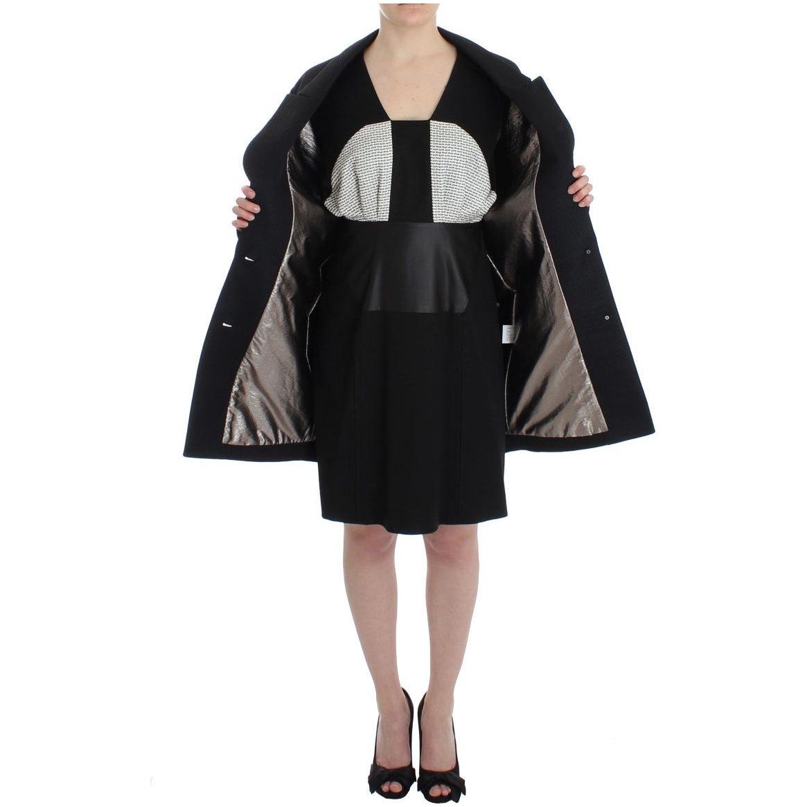 KAALE SUKTAE Black Coat Trench Long Draped Jacket Blazer Blazer Jacket