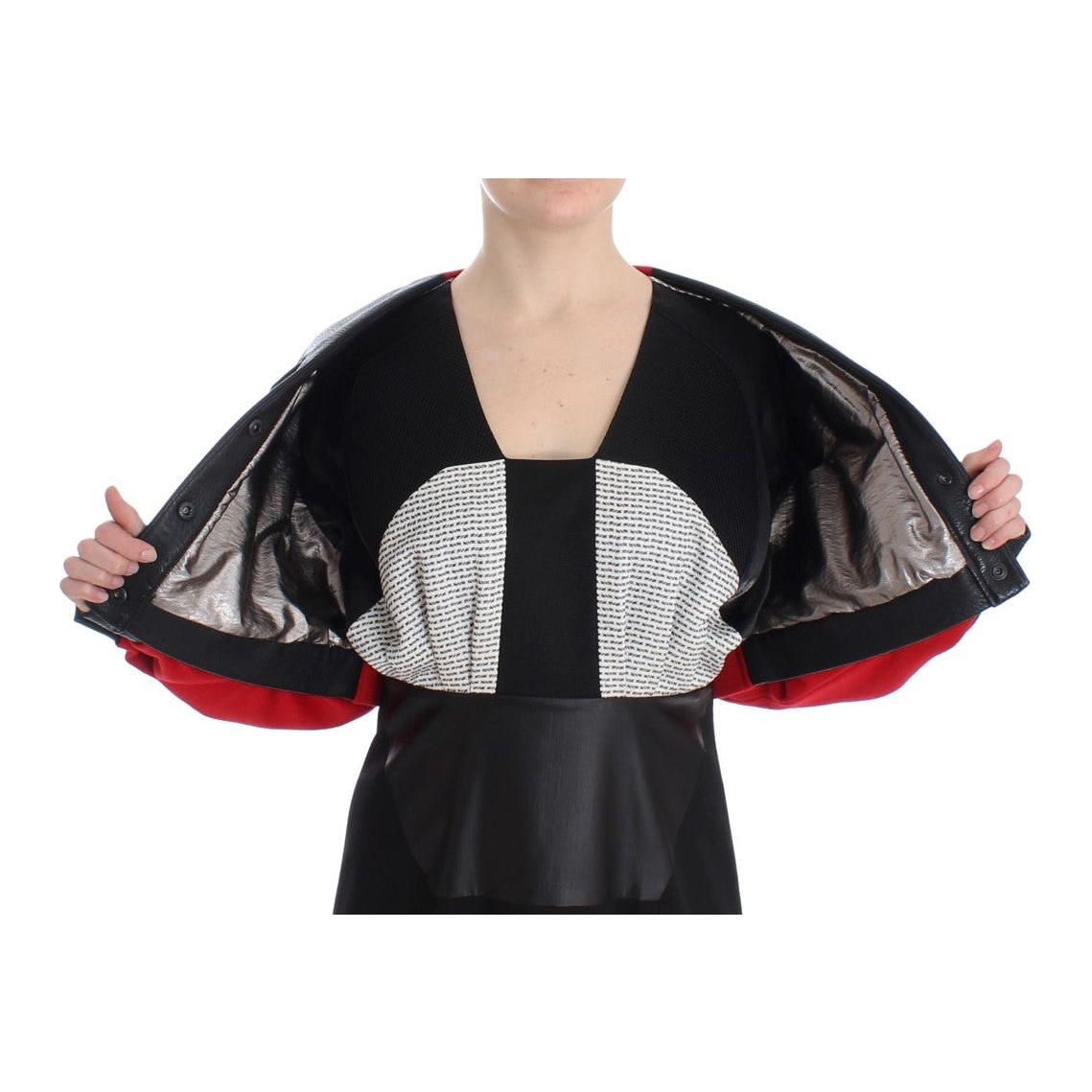 KAALE SUKTAE Black Short Croped Coat Bomber Jacket