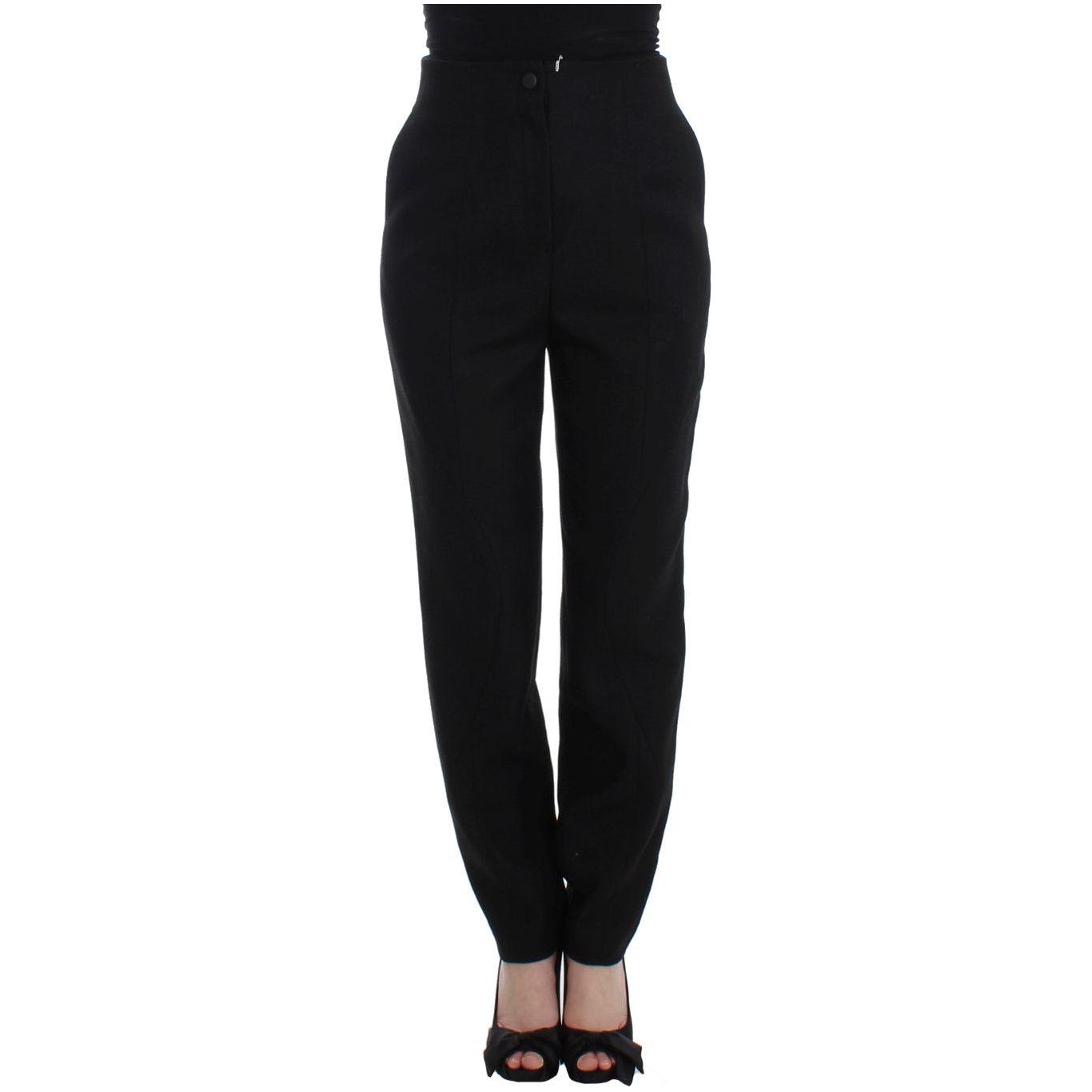 KAALE SUKTAE Black High Waist Straight Slim Dress Pants