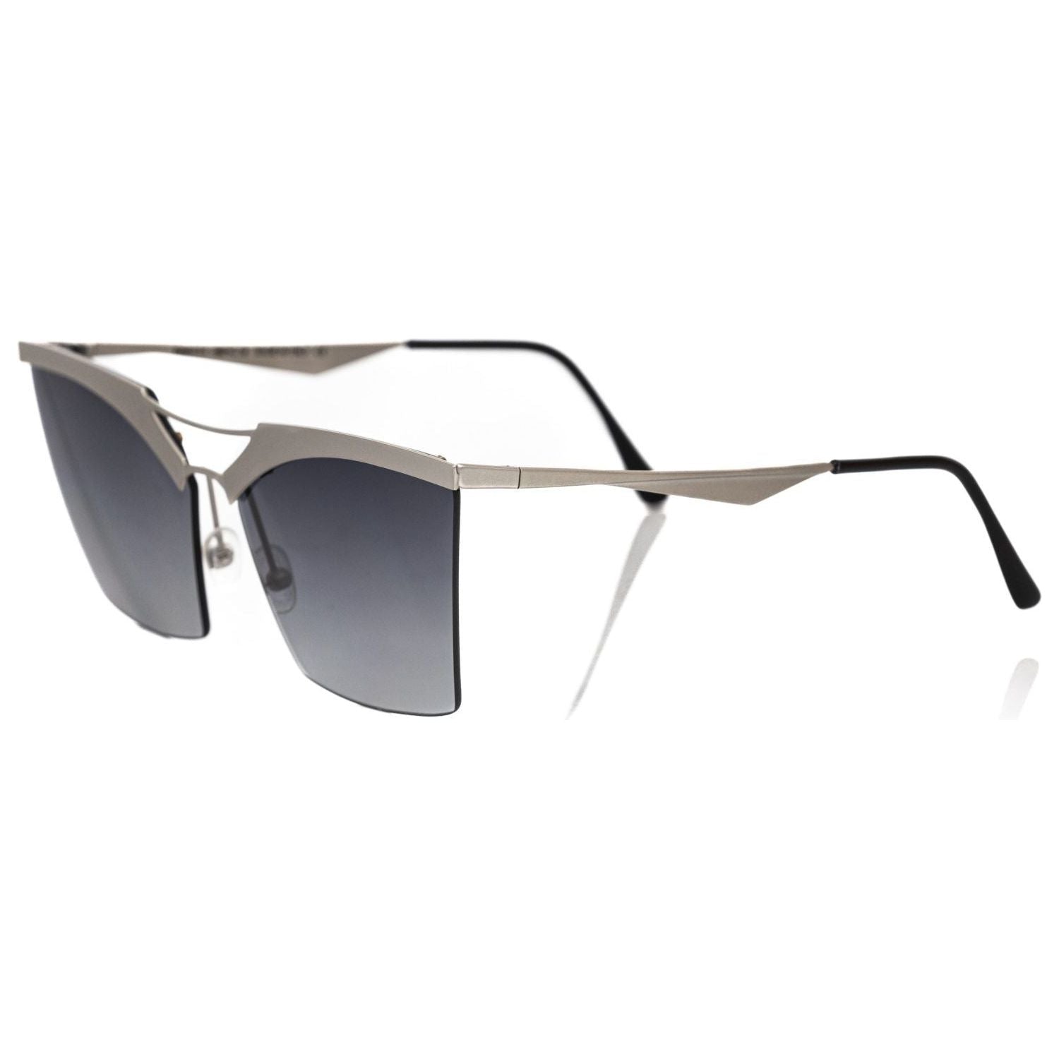 Frankie Morello Silver Metallic Fiber Women Sunglass