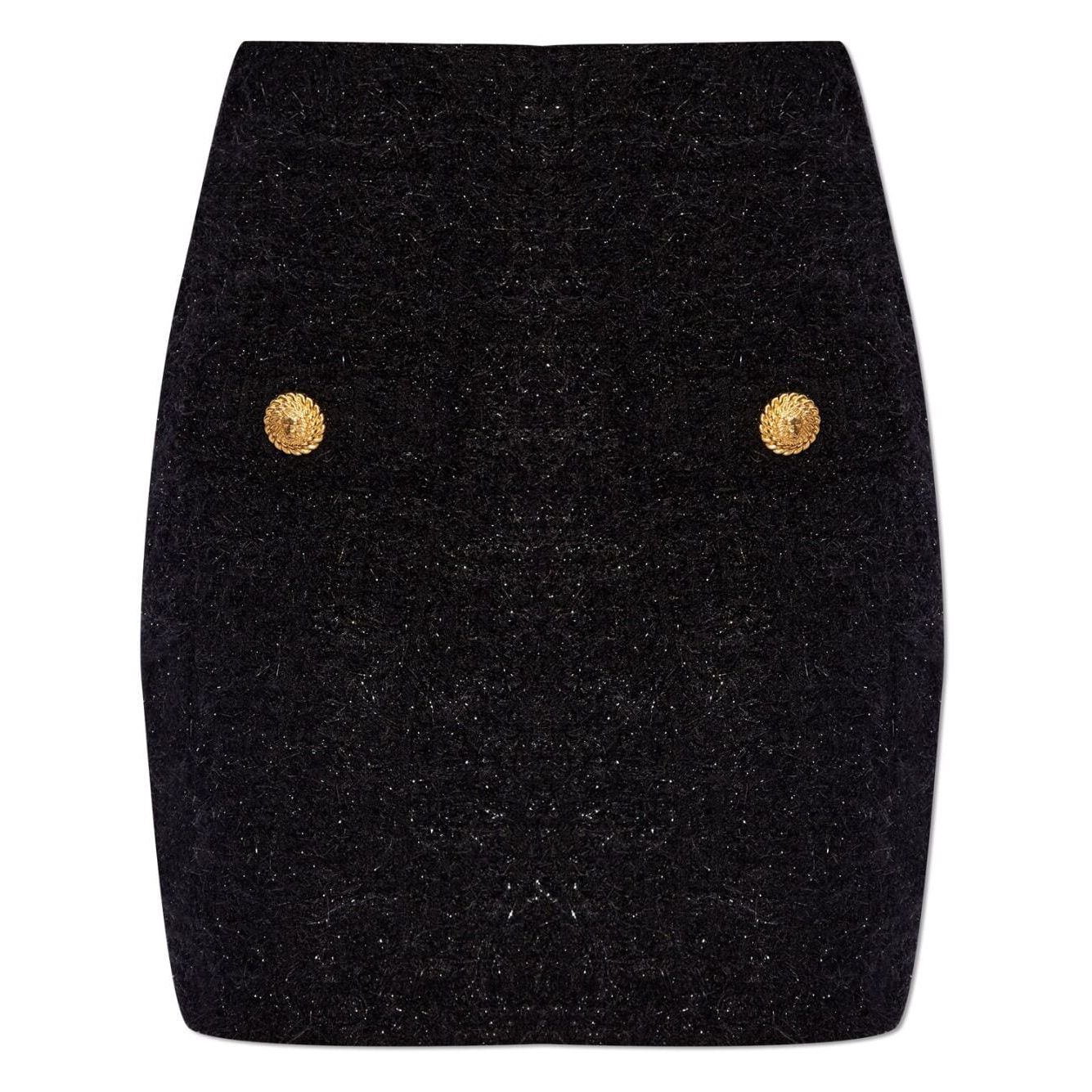 Balmain High-waisted bouclé miniskirt