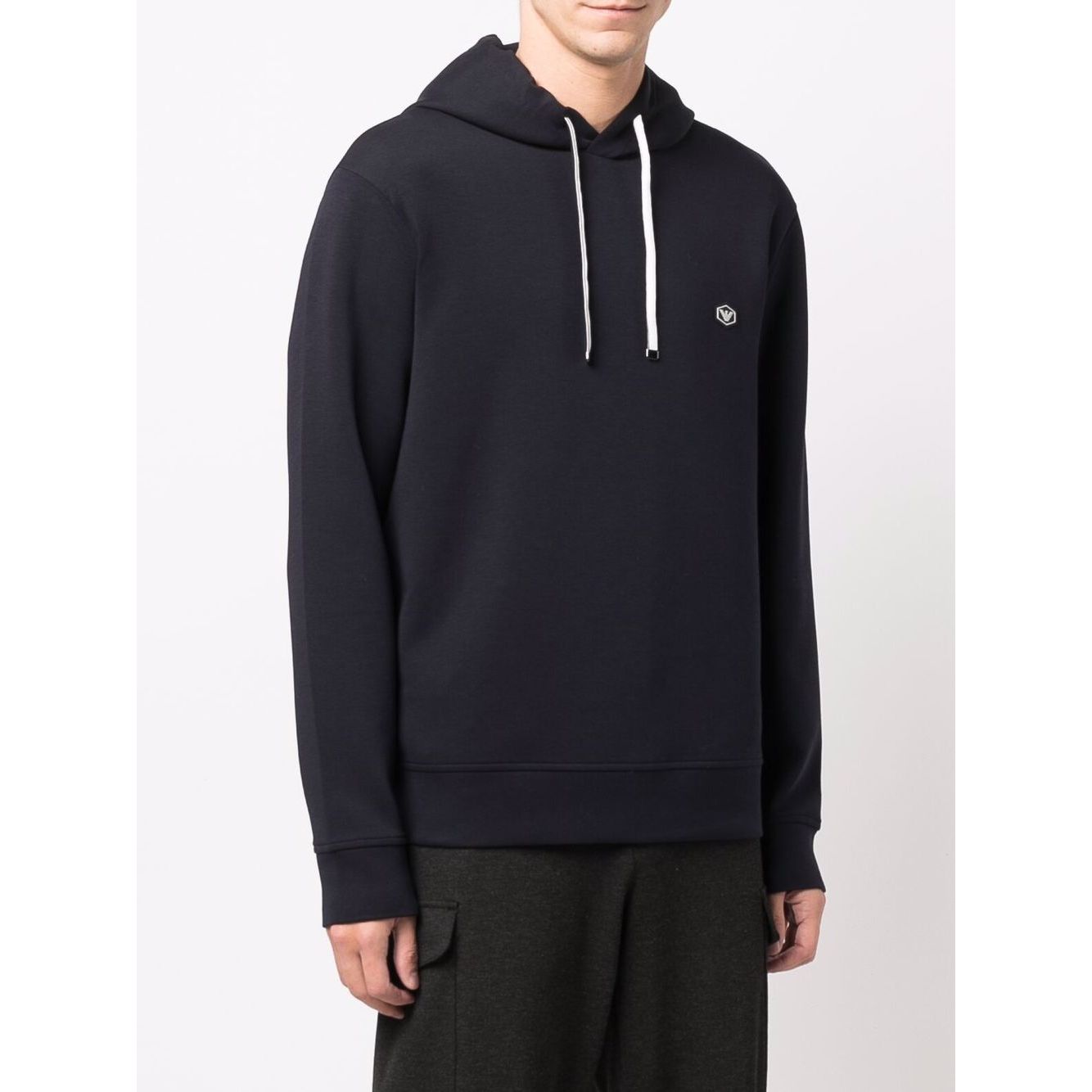Emporio Armani long-sleeved Logo Patch Hoodie Topwear