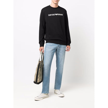 Emporio Armani Modal-blend sweatshirt with logo print Topwear
