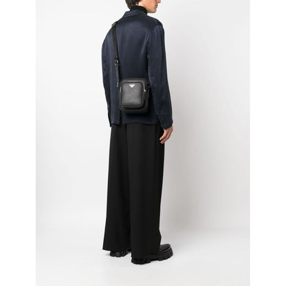 Emporio Armani logo-plaque Leather messenger bag Shoulder