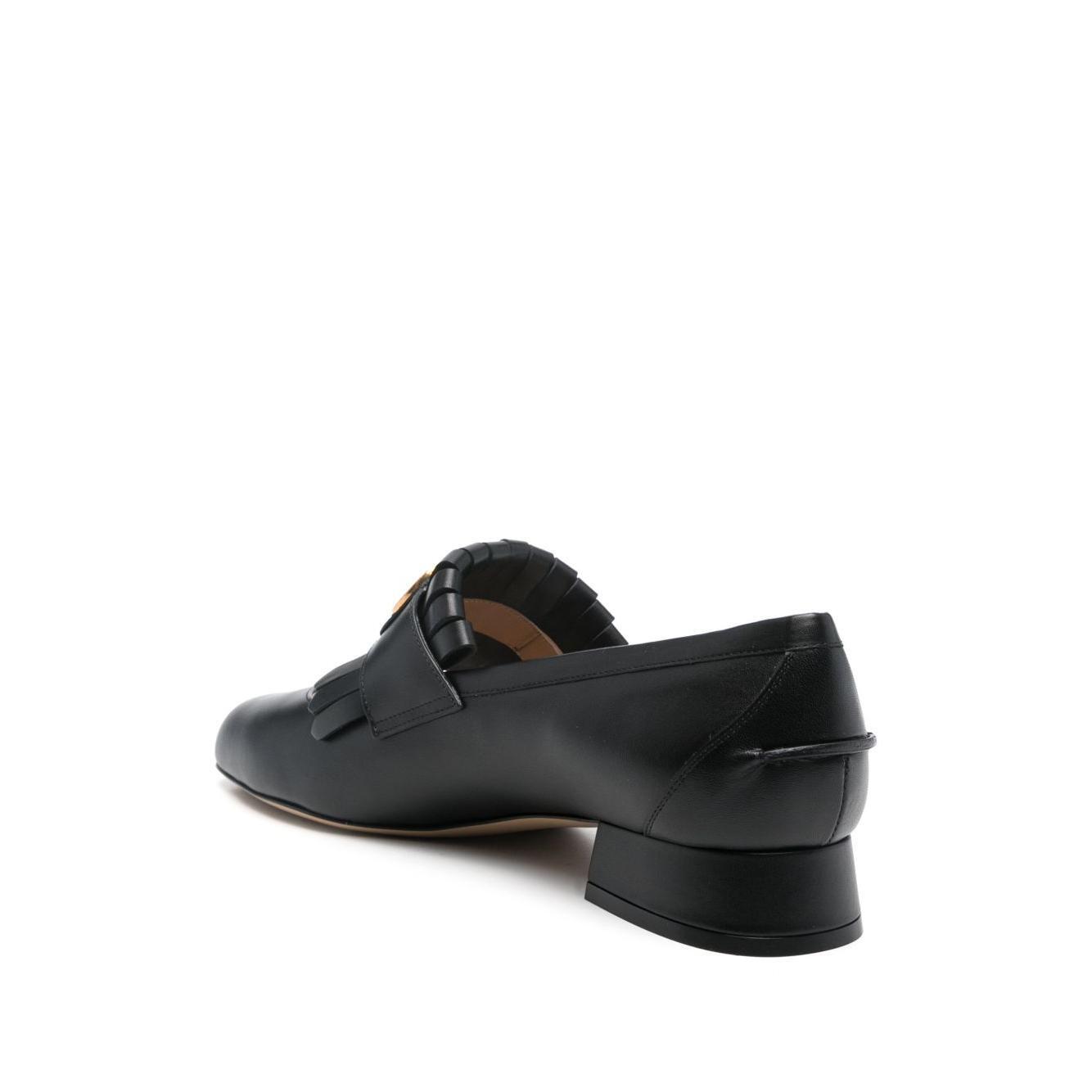 Valentino Garavani Vlogo Signature Calfskin Fringe Sabot Moccasin 25mm WS0LJ3DSH0NO-P25