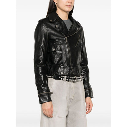 Golden Goose leather jacket with shiny effect Jackets