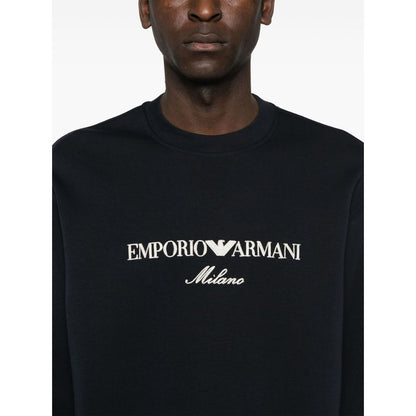 Emporio Armani ASV Double-jersey sweatshirt with logo embroidery Topwear