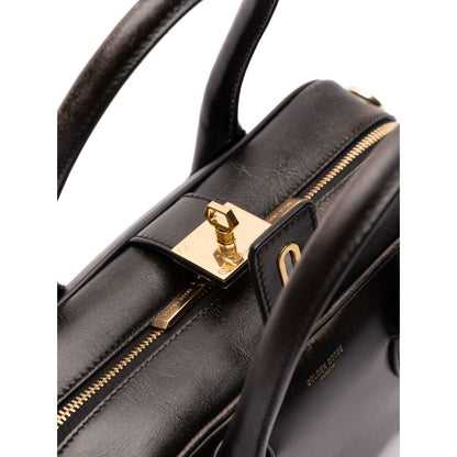 Golden Goose Vita Bag in smooth black leather and gold details Handbag