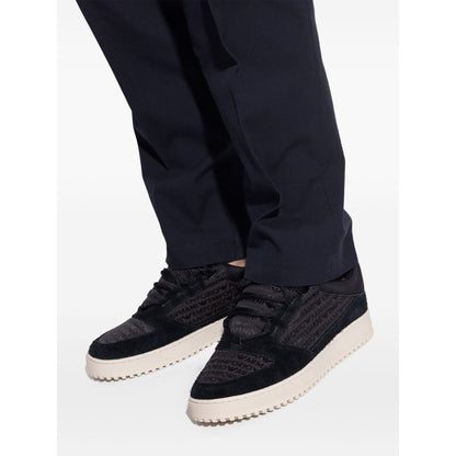 Emporio Armani Sneakers in jacquard fabric with logo lettering and suede