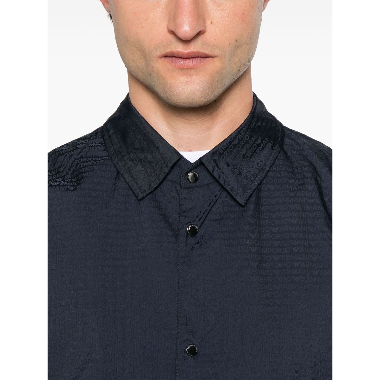 Emporio Armani Blouson with internal nylon bib jacquard all-over lettering