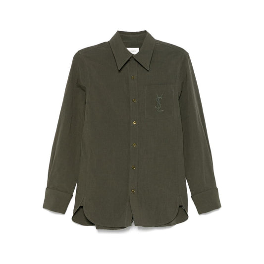 Saint Laurent Cassandre shirt in linen and cotton