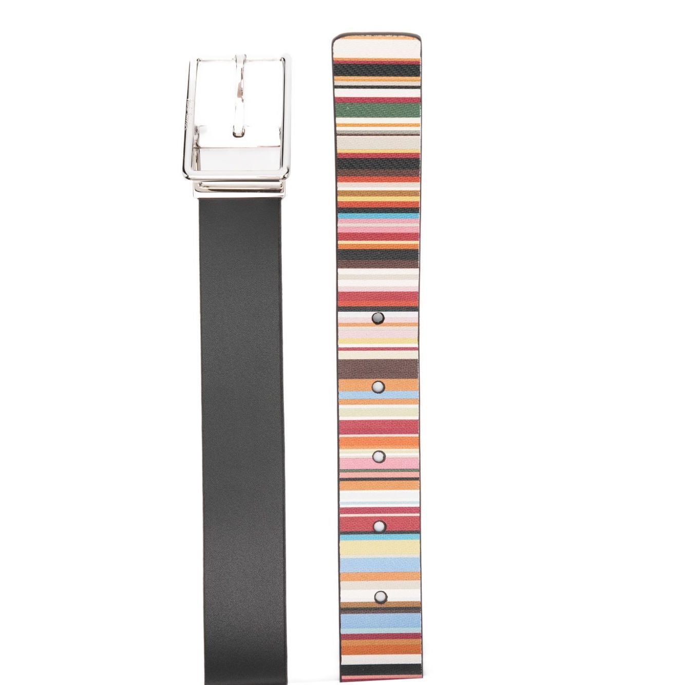 Paul Smith Leather Reversible 'Signature Stripe' Cut-To-Fit Belt Belts