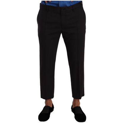 Dolce & Gabbana Gray Bordeaux Wool Trouser Dress Pants