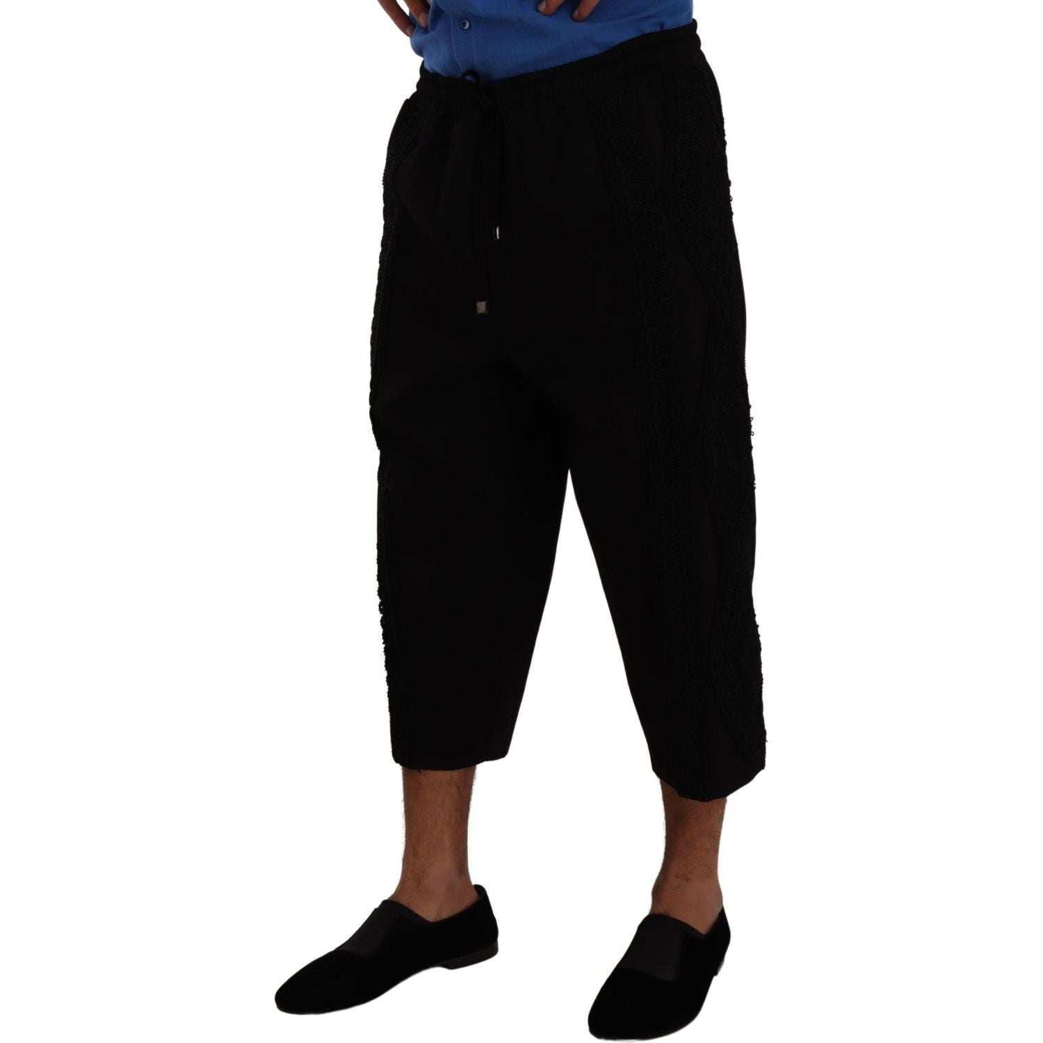 Dolce & Gabbana Black Cotton Torero Sweatpants Shorts Pants