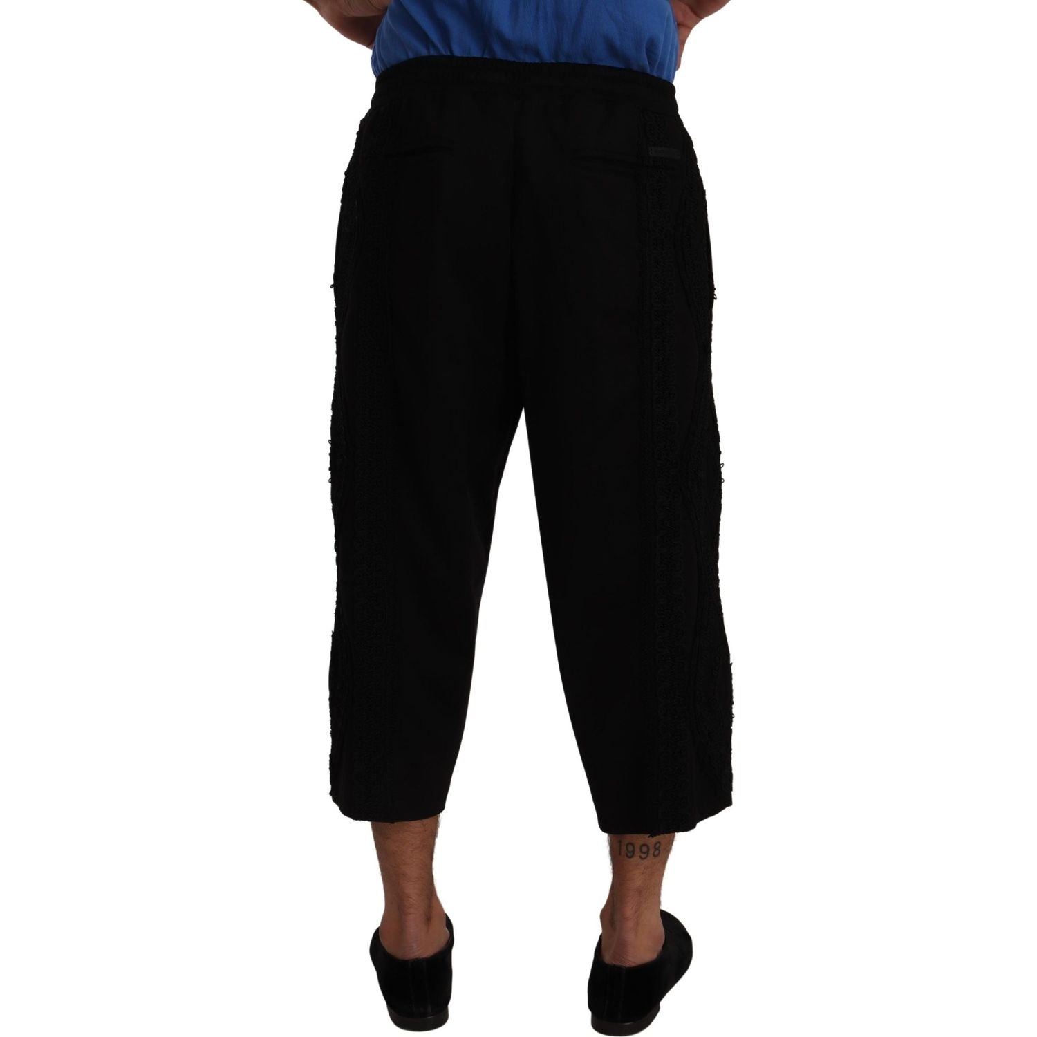 Dolce & Gabbana Black Cotton Torero Sweatpants Shorts Pants