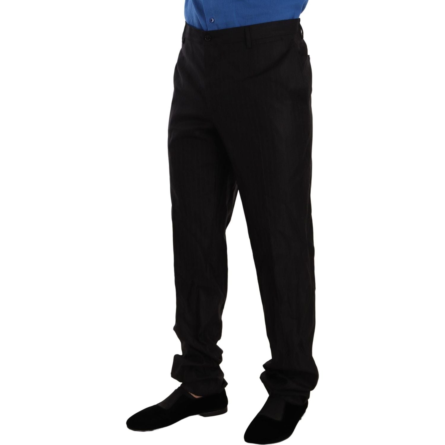 Dolce & Gabbana Gray Wool Silk Dress Trouser Dress Pants