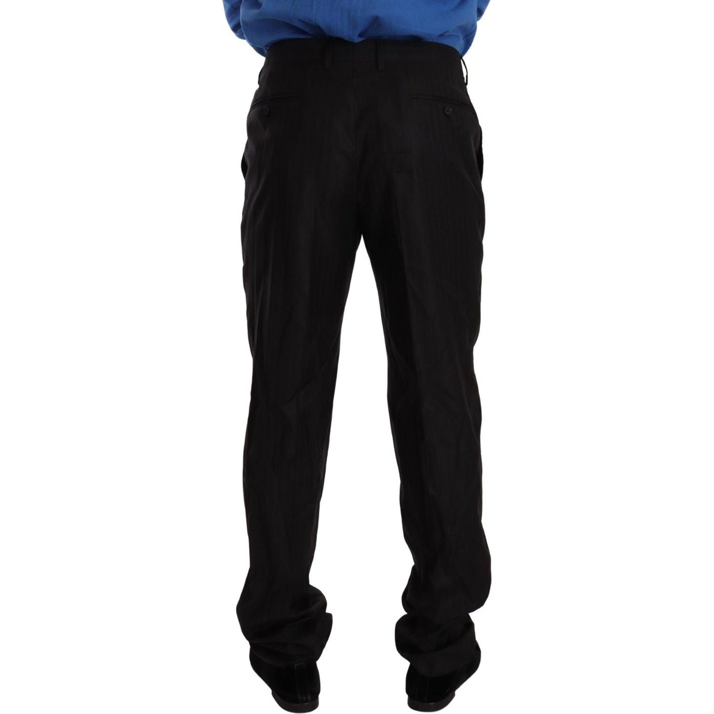 Dolce & Gabbana Gray Wool Silk Dress Trouser Dress Pants