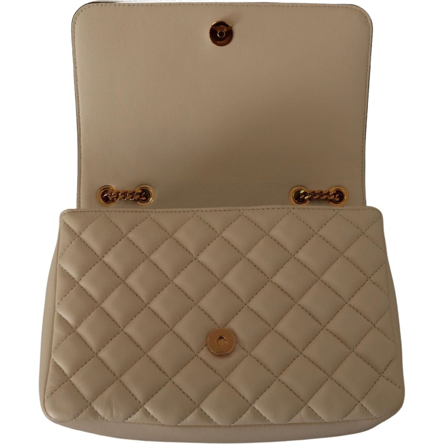 Versace Elegant White Nappa Leather Shoulder Bag