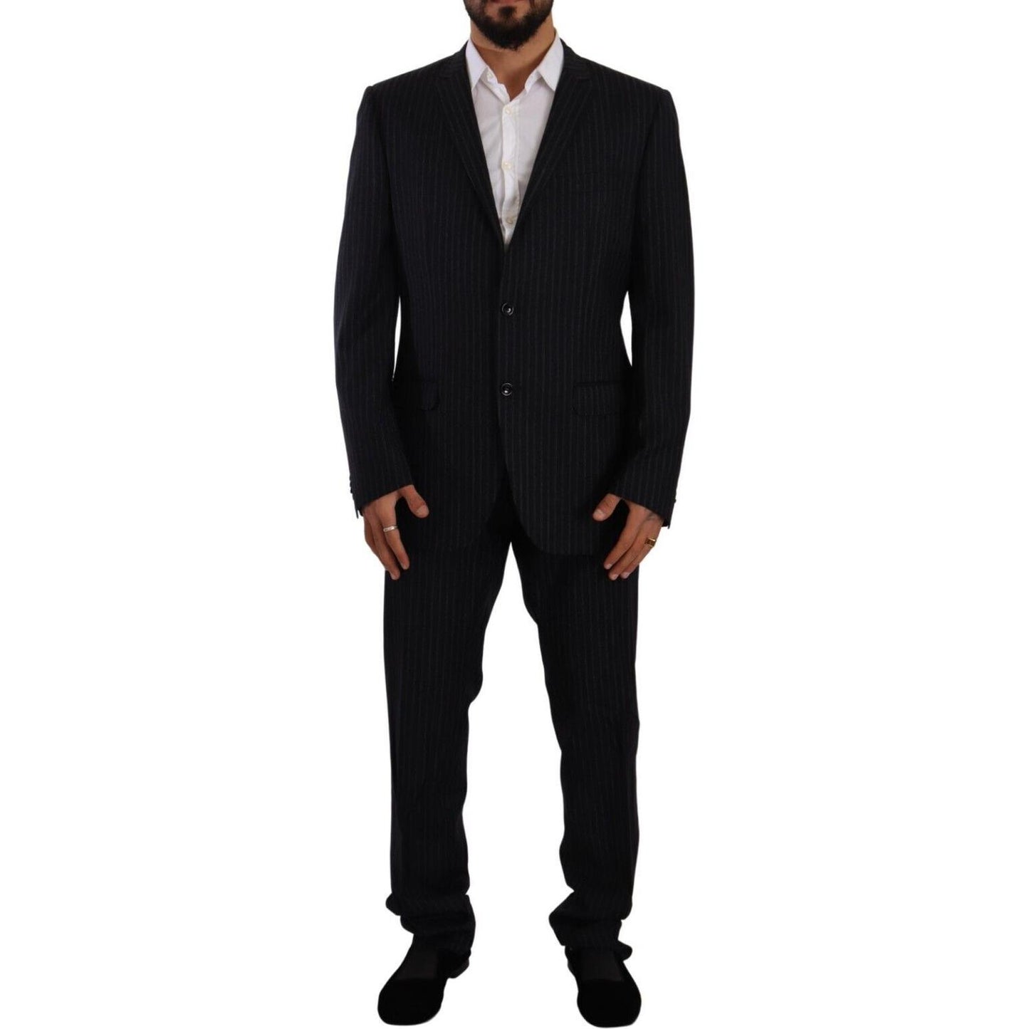 Domenico Tagliente Gray Polyester Single Breasted Formal Suit