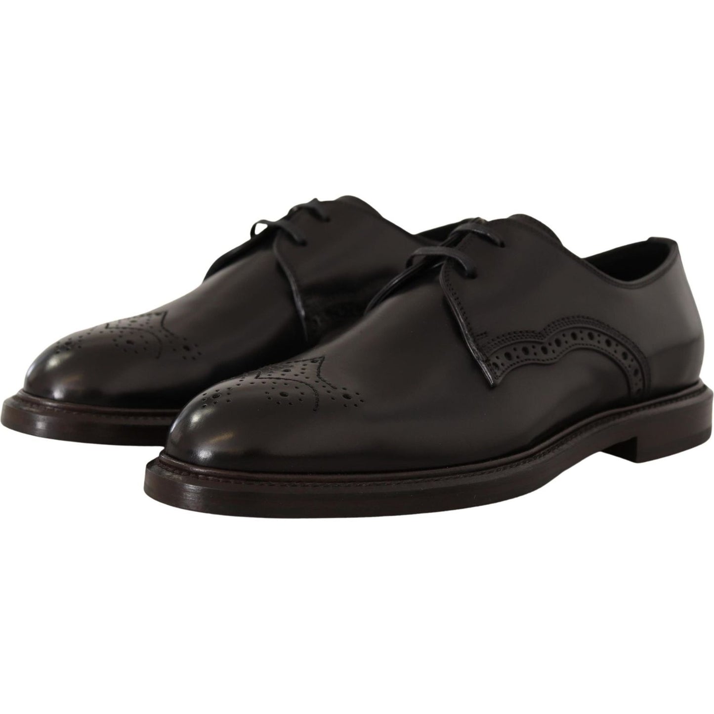 Dolce & Gabbana Black Leather Dress Formal Derby Shoes