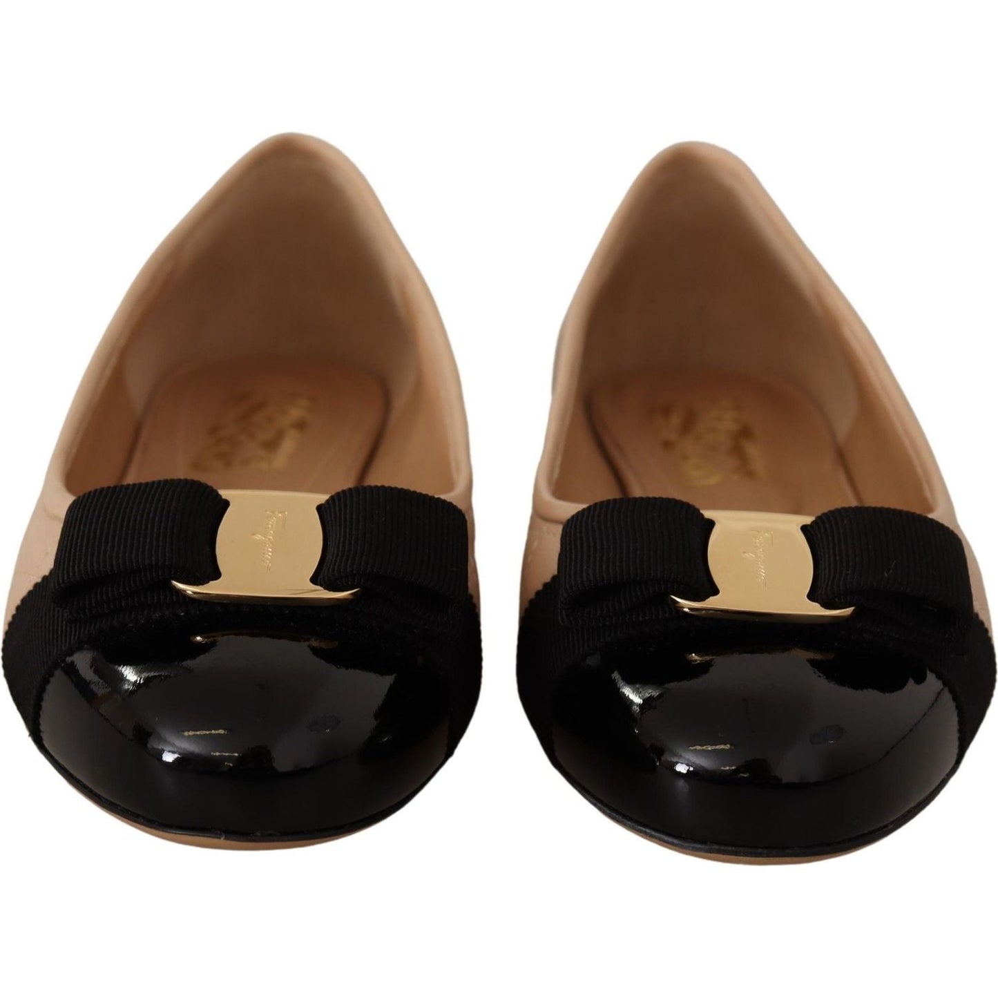 Salvatore Ferragamo Elegant Quilted Leather Flats - Chic Dual-Tone Design WOMAN FLAT SHOES