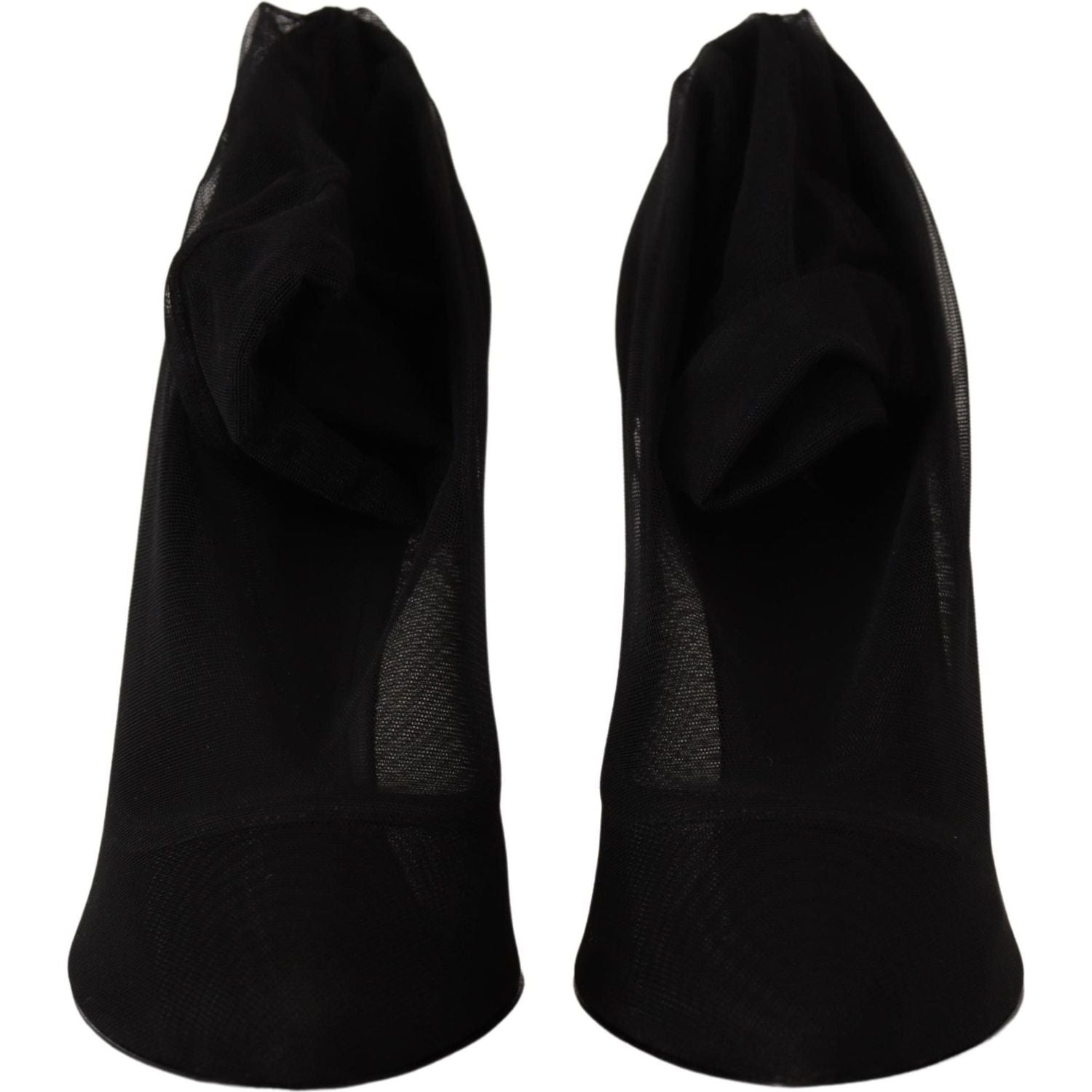 Dolce & Gabbana Black Tulle Stretch Boots Pumps Shoes