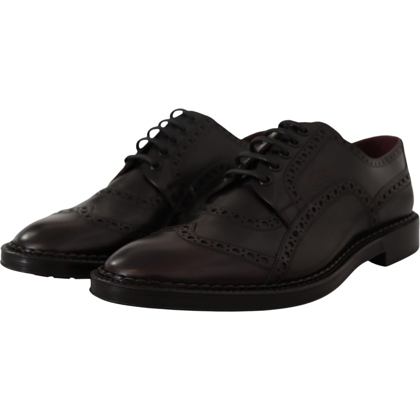 Dolce & Gabbana Purple Leather Oxford Wingtip Formal Shoes