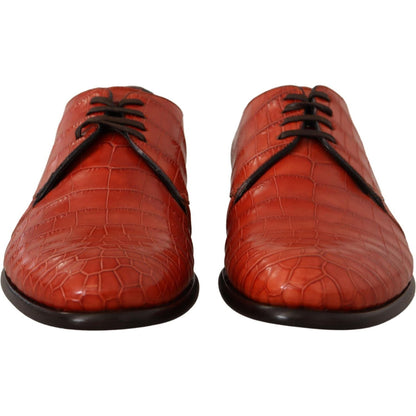 Dolce & Gabbana Orange Exotic Leather Dress Derby Shoes