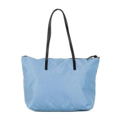 Versace Portuna Medusa Medium Cornflower Blue Nylon Leather Tote Bag Purse