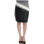 Sachin & Babi Gray Black Liza Leather Straight Pencil SIG12664-1