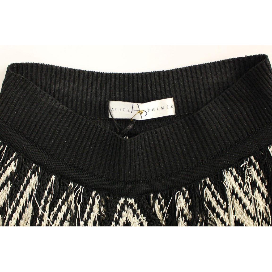 Alice Palmer White Black Knitted Assymetrical Skirt MOM10055-2