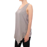 Comeforbreakfast Gray Viscose Tank Top Shirt Blouse MOM10036-2