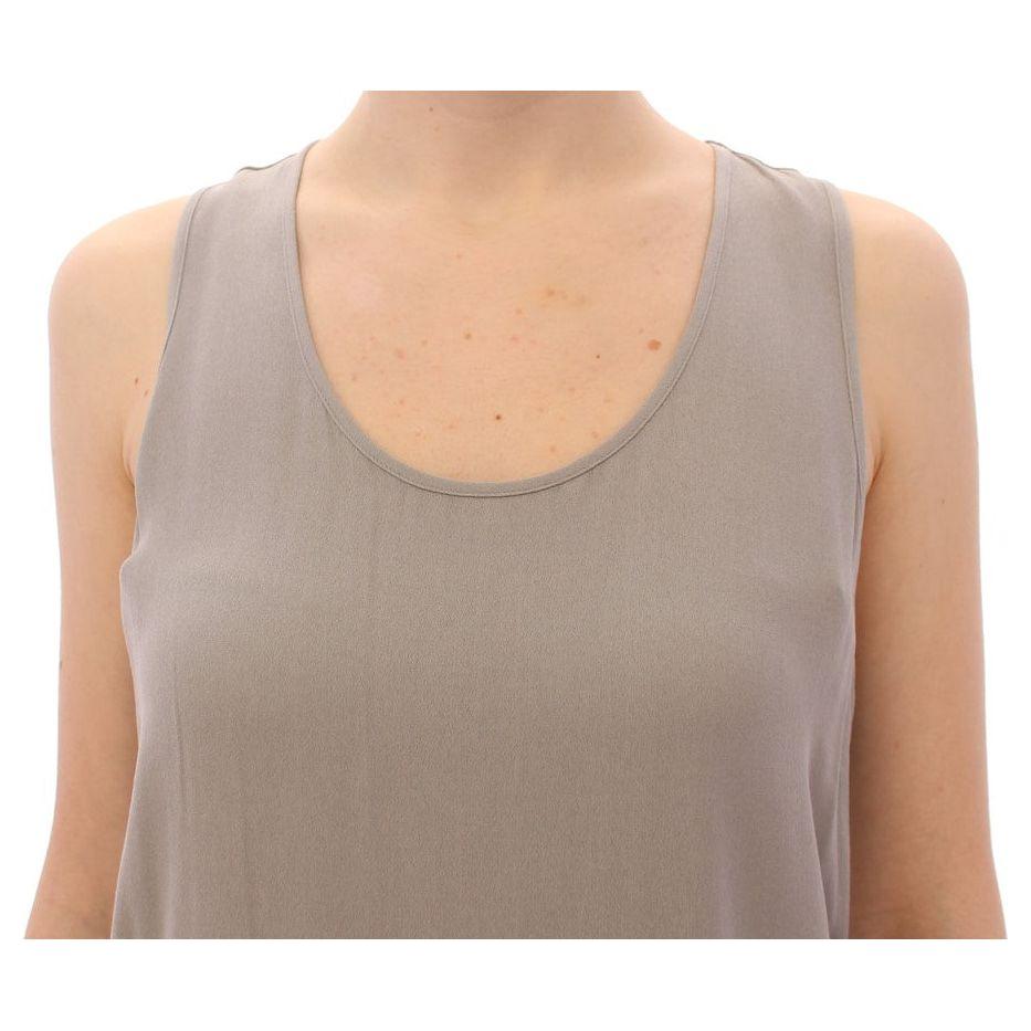 Comeforbreakfast Gray Viscose Tank Top Shirt Blouse