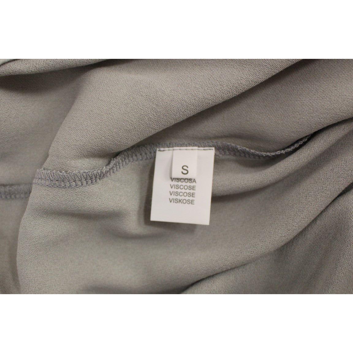 Comeforbreakfast Gray Viscose Tank Top Shirt Blouse MOM10036-2
