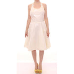 Licia Florio White Halterneck Knee Length Tea Dress MOM10095-3