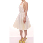 Licia Florio White Halterneck Knee Length Tea Dress MOM10095-3