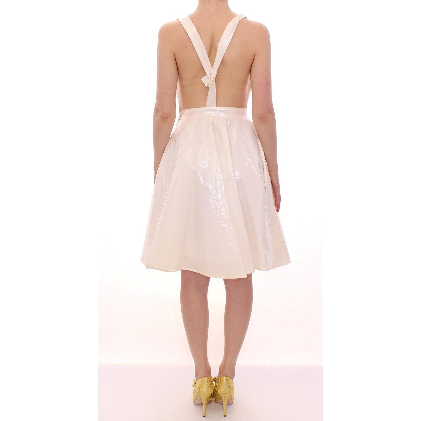 Licia Florio White Halterneck Knee Length Tea Dress MOM10095-3