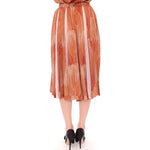 Licia Florio Brown Orange Below Knee Full Skirt MOM10106-2
