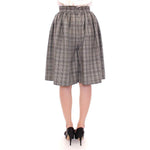 NOEMI ALEMÁN Gray Checkered Wool Shorts Skirt MOM10155-2