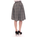 NOEMI ALEMÁN Gray Checkered Wool Shorts Skirt MOM10155-2