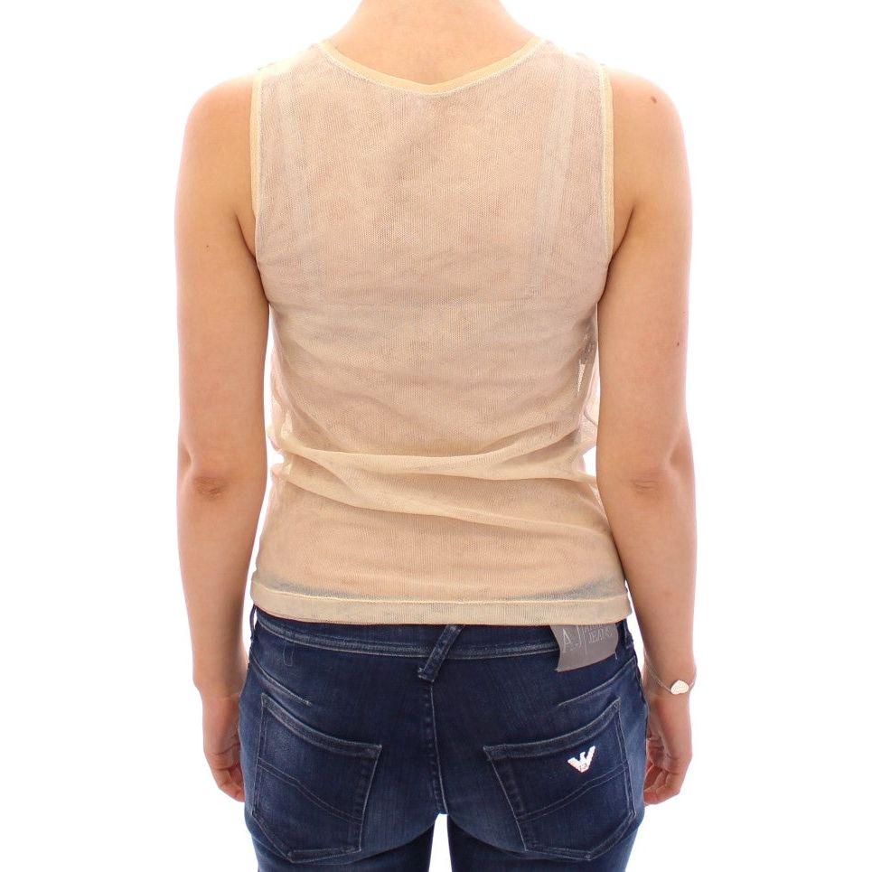 Dolce & Gabbana Beige Sleeveless Cotton Top Tank Blouse GSS11435-1