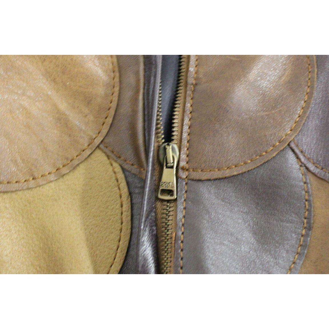 Dolce & Gabbana Brown Patchwork Leather Straight Skirt