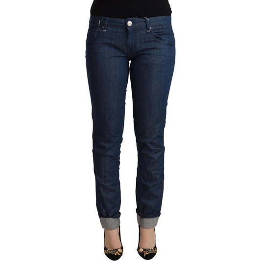 Acht Blue Cotton Low Waist Skinny Denim Folded Hem Jeans PAN71834 - 26