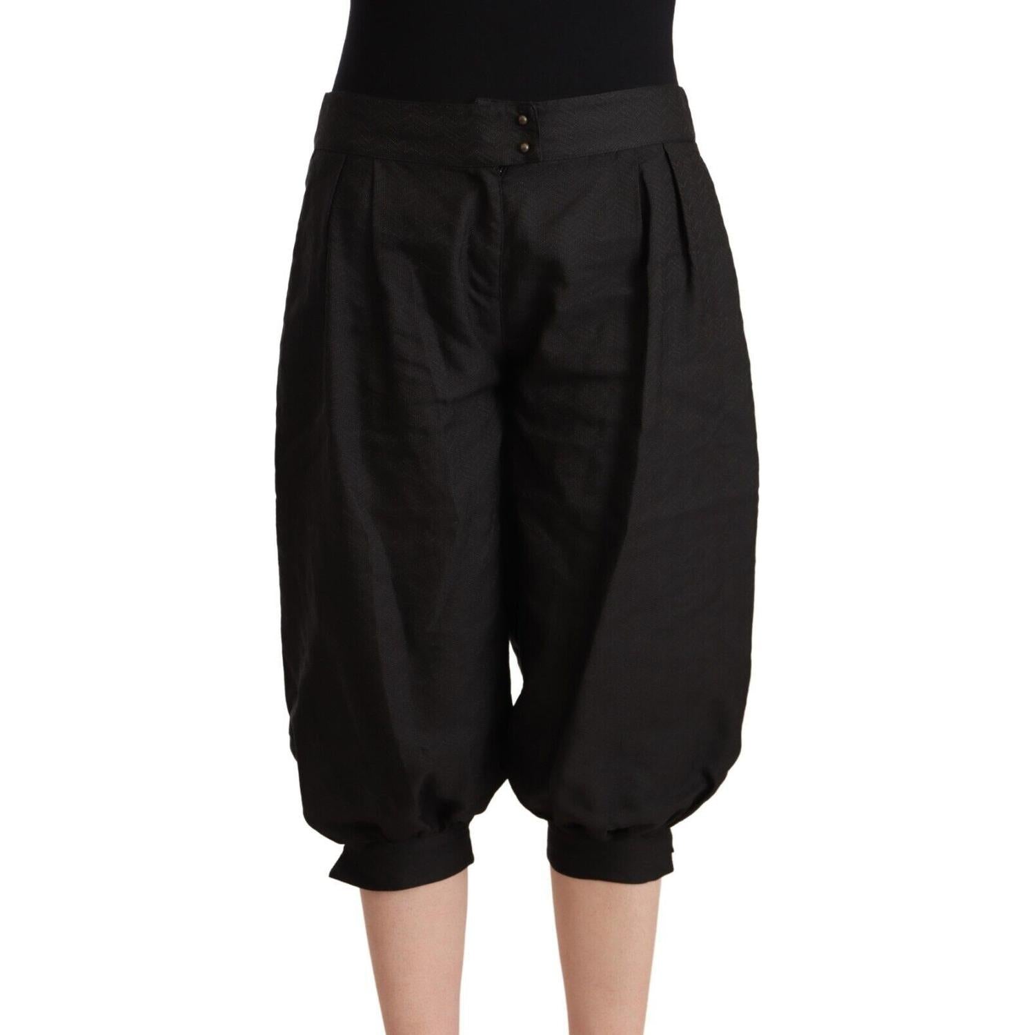 GF Ferre Black Viscose Cropped Harem Pants