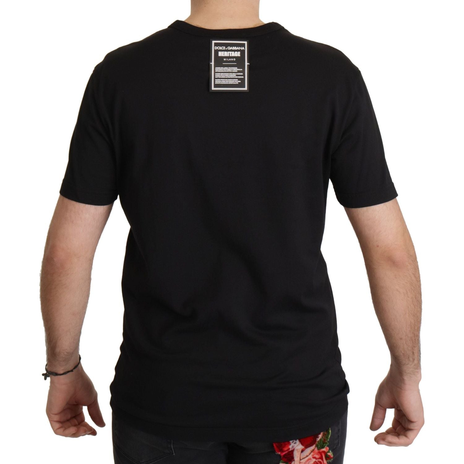 Dolce & Gabbana Black DG Baroque Cotton Crewneck T-shirt