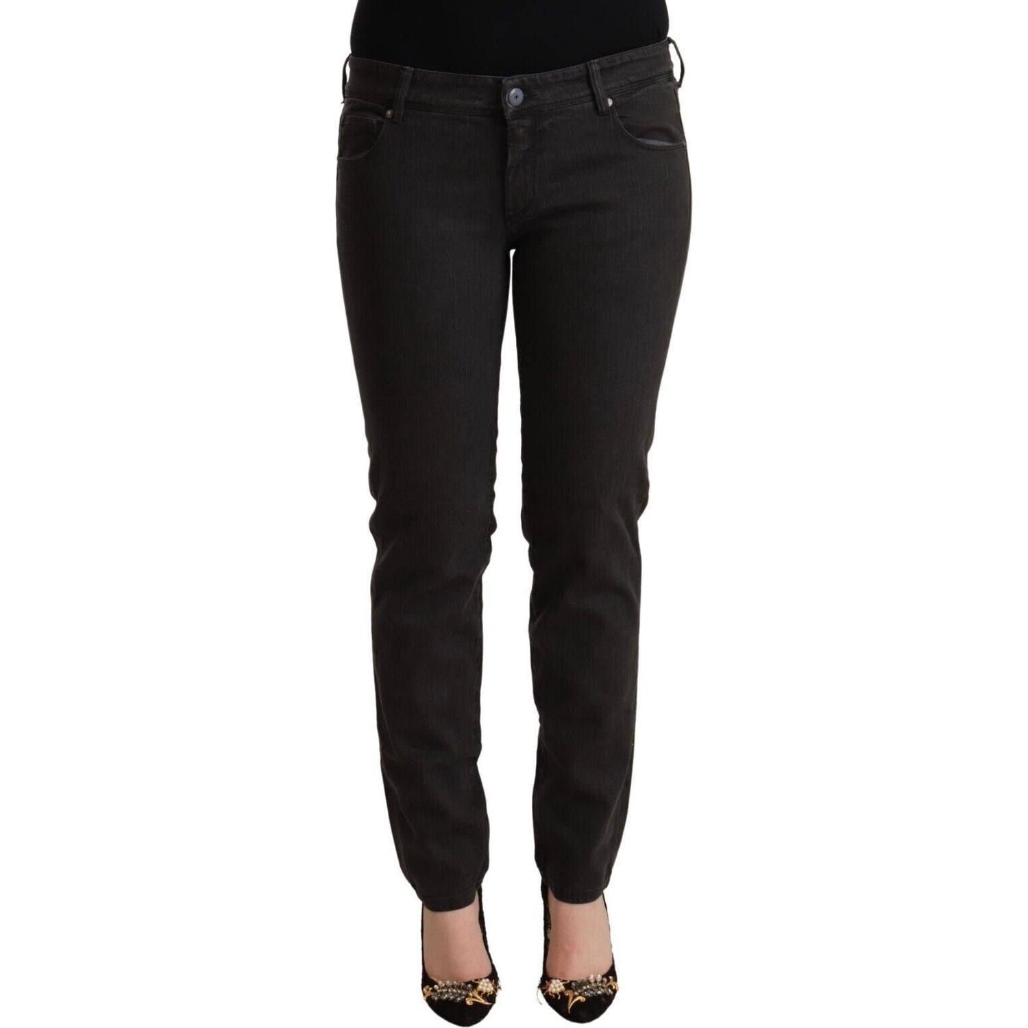 Ermanno Scervino Black Low Waist Skinny Denim Cotton Jeans