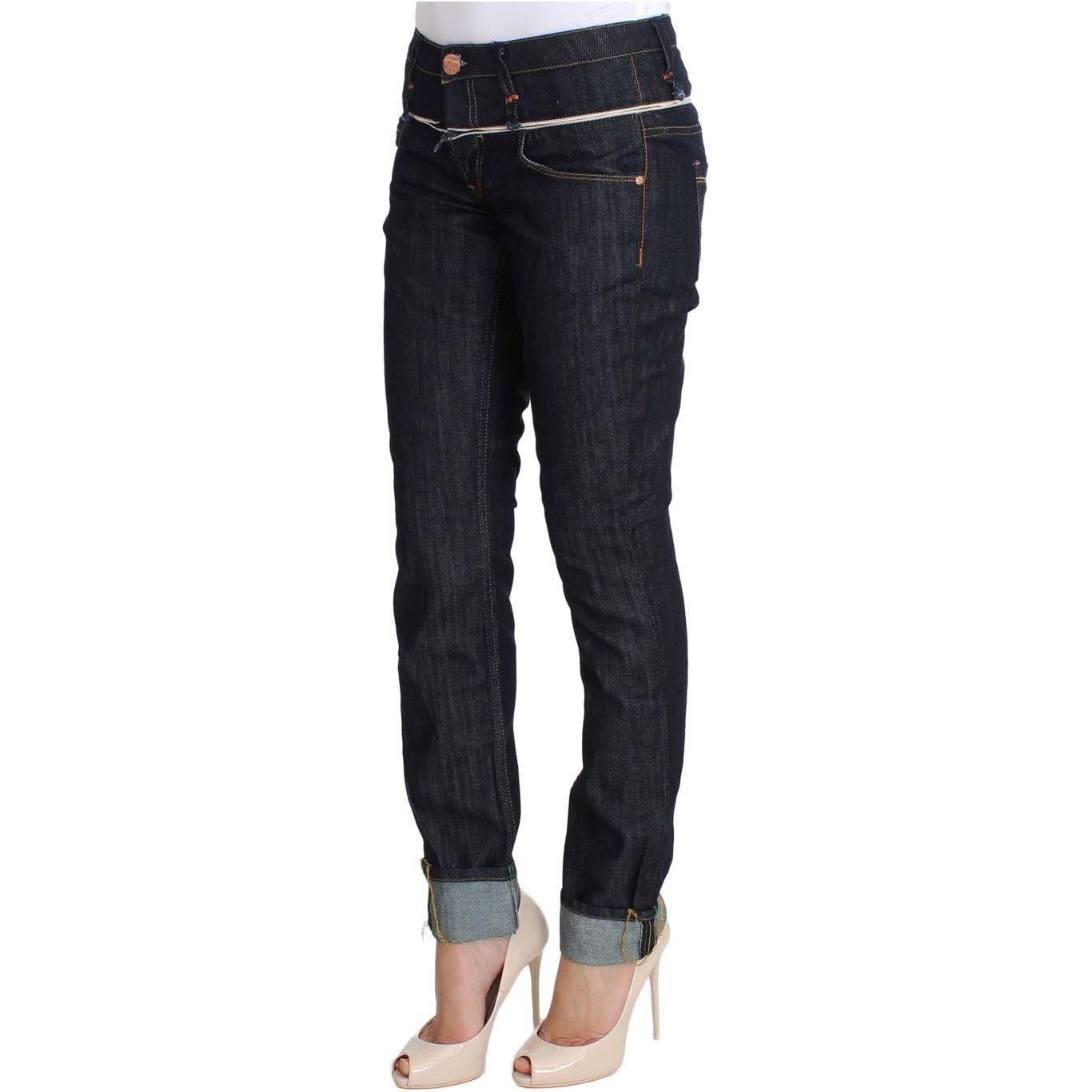 Acht Blue Denim Cotton Bottoms Straight Fit Jeans