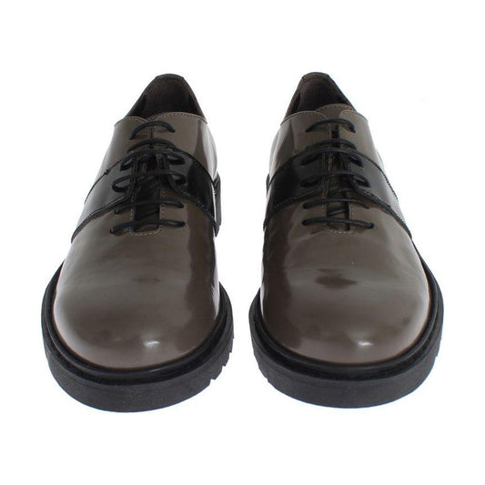 AI_ Elegant Gray Brown Leather Lace-up Shoes AI_ Dark Slate Gray