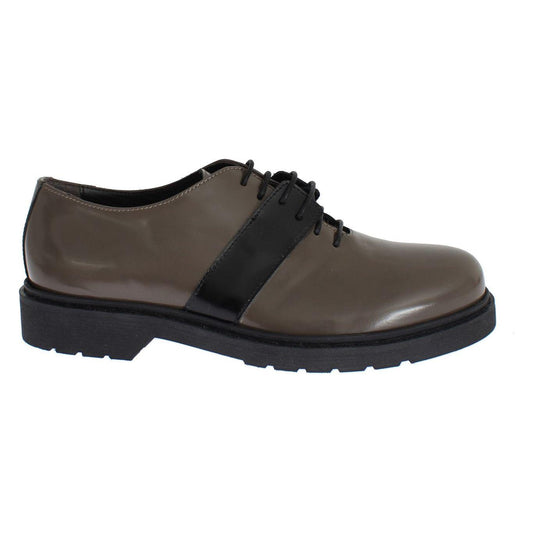 AI_ Elegant Gray Brown Leather Lace-up Shoes AI_ Dark Slate Gray
