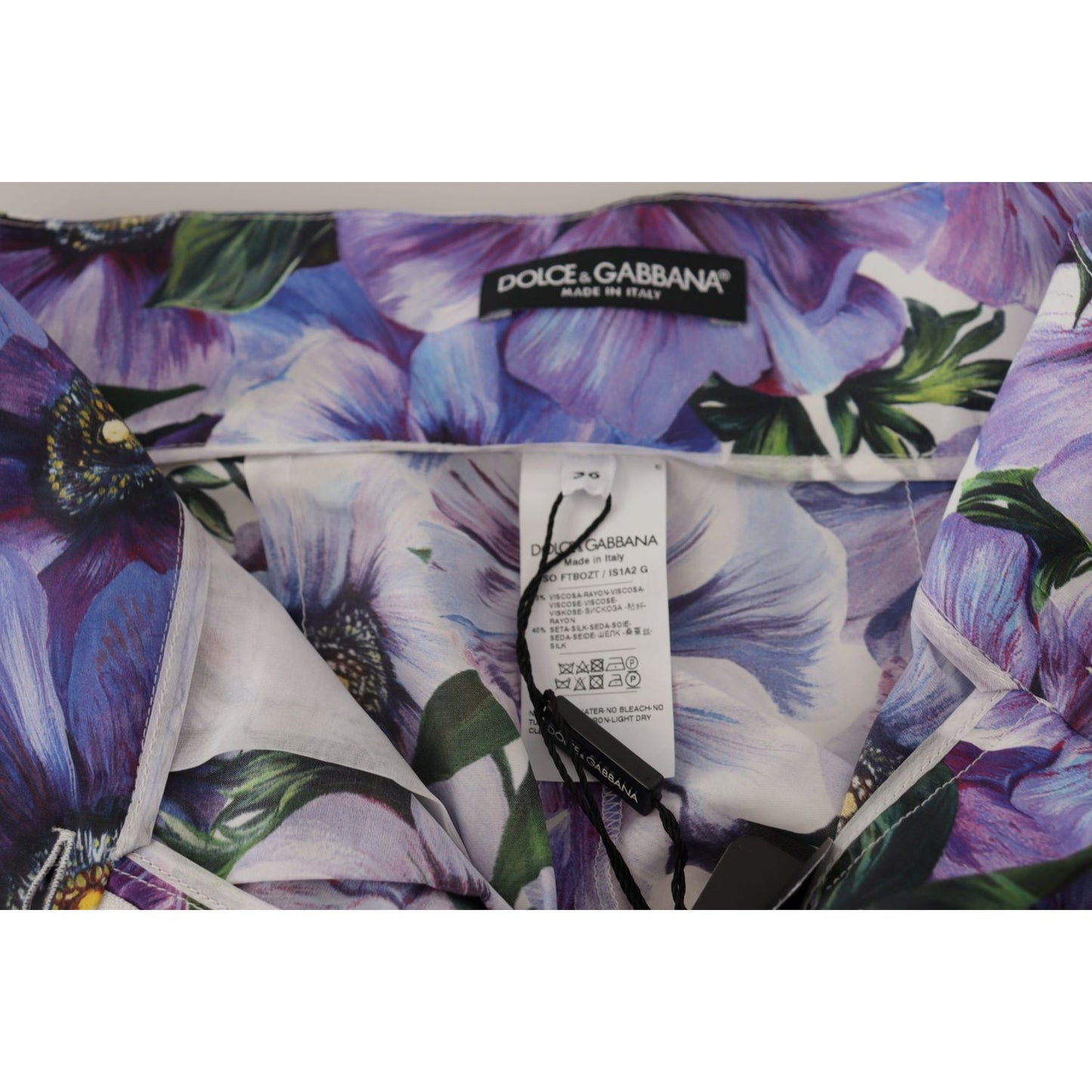 Dolce & Gabbana Purple Anemone High Waist Hot Pants Shorts